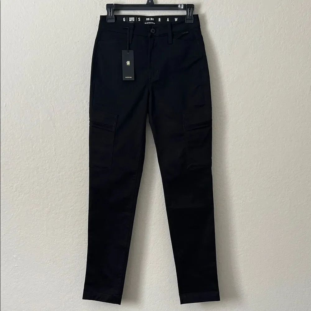 NWT G-Star RAW Women's Black Slim Cargo Pants in Size 25